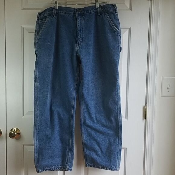 Carhartt Dungaree Fit Jeans Flannel Lined Denim Straight Leg Cargo Men's 42 x 30 - Picture 13 of 13
